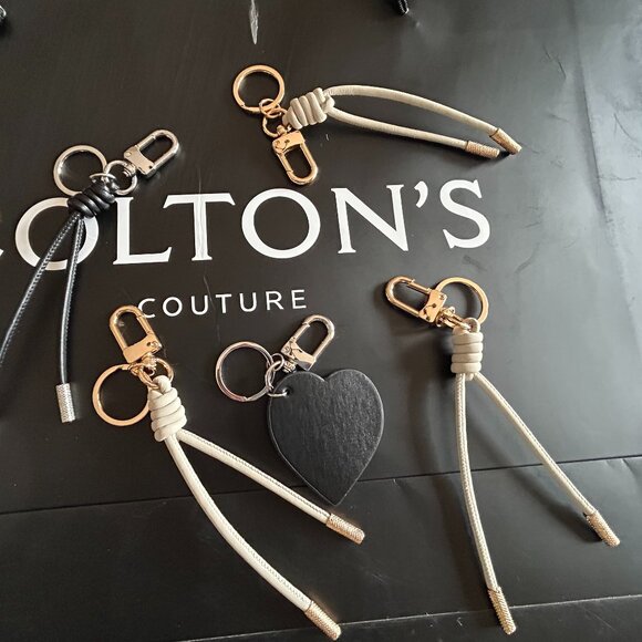 COPY - New. Snap Bag Charm. Leather. BLACK & SILVER HEART KeyChain. - Picture 3 of 16